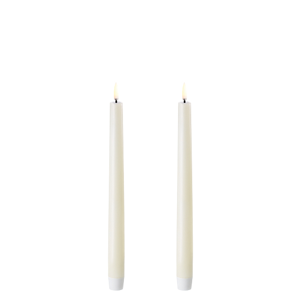 Uyuni diner kaarsen ivoor set van 2 (25cm lang)