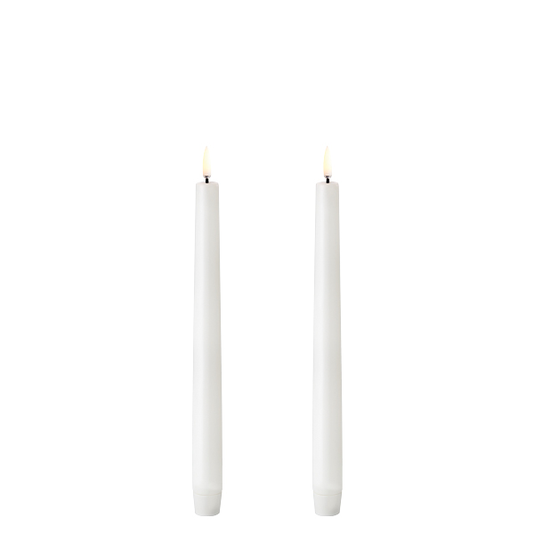 Uyuni diner kaarsen wit set van 2 (25cm lang)