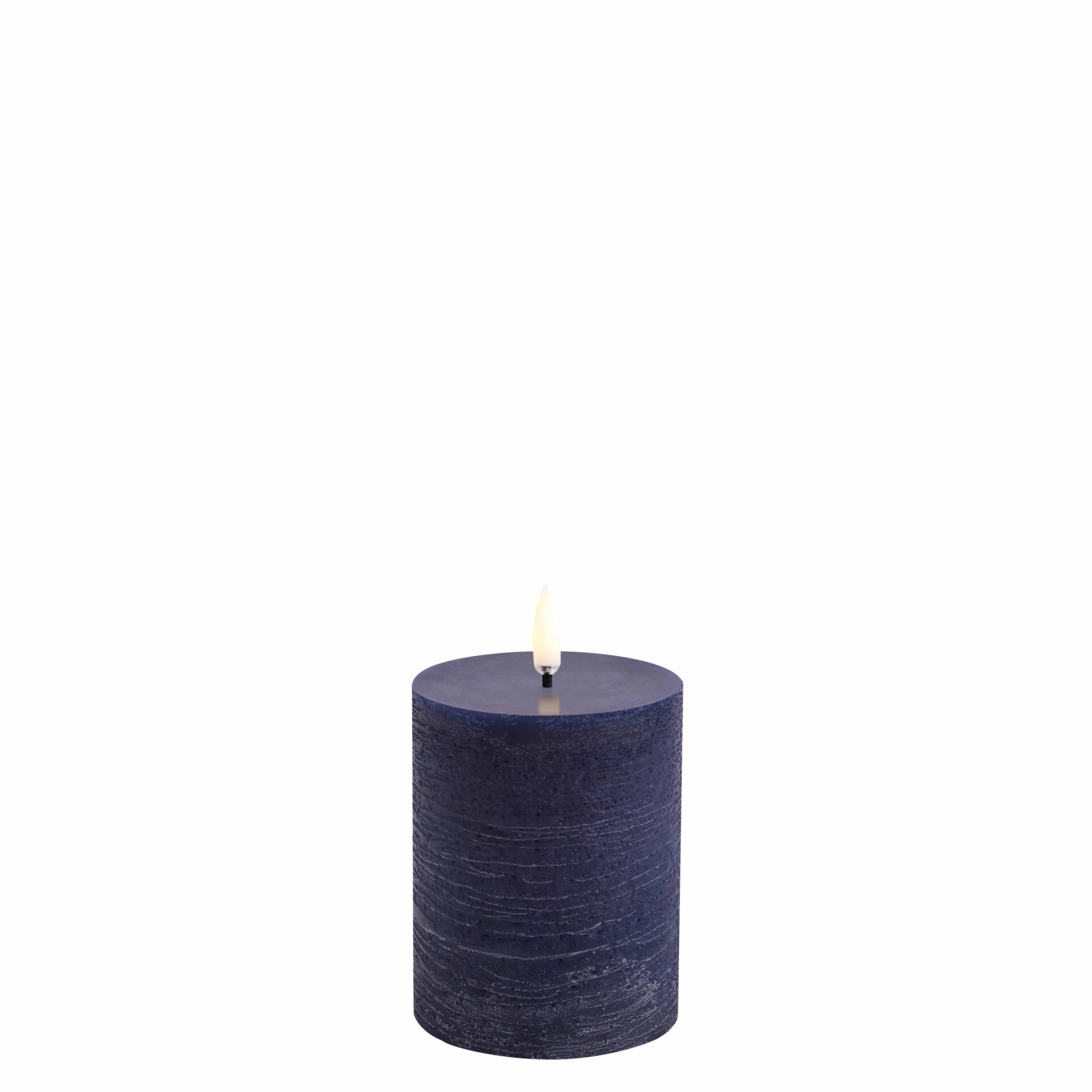 Uyuni pilaar LED kaars donkerblauw 7,8 x 10cm