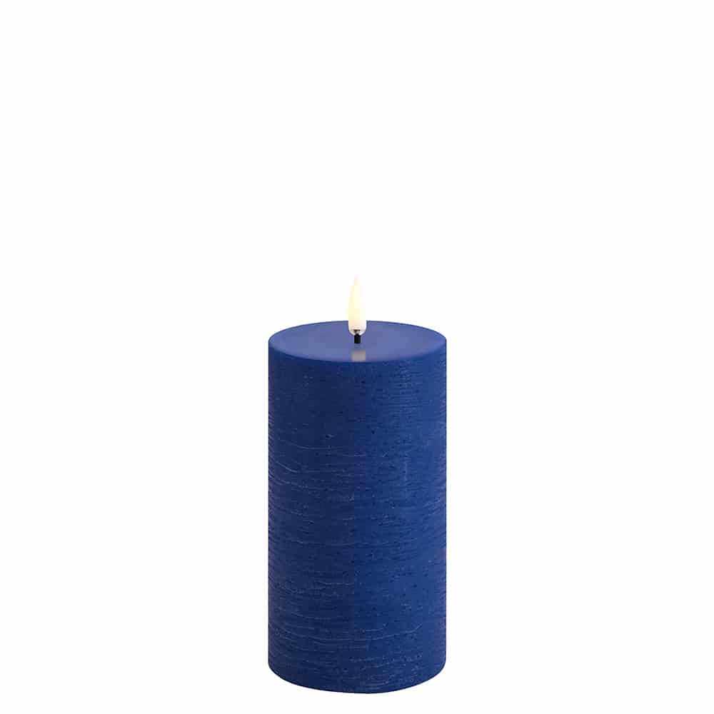 Uyuni pilaar kaars kobaltblauw 7,8 x 15,2cm