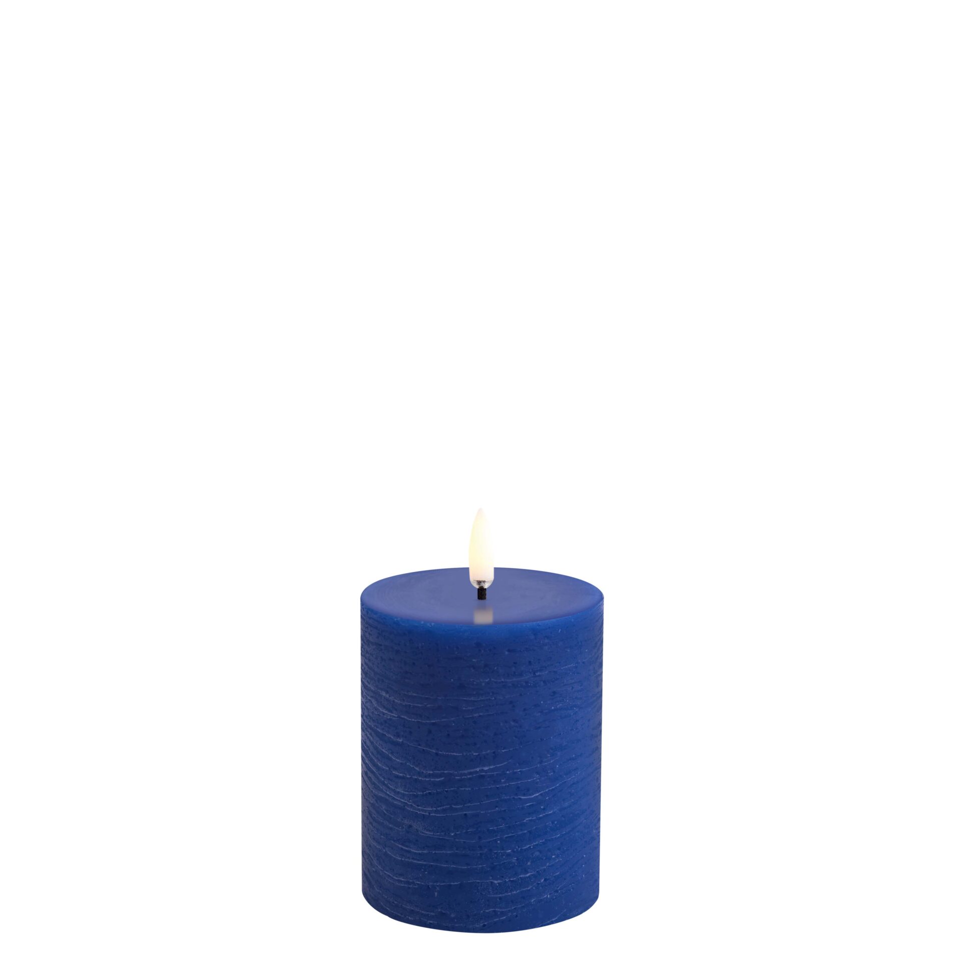Uyuni pilaar LED kaars kobaltblauw 7,8 x 10cm