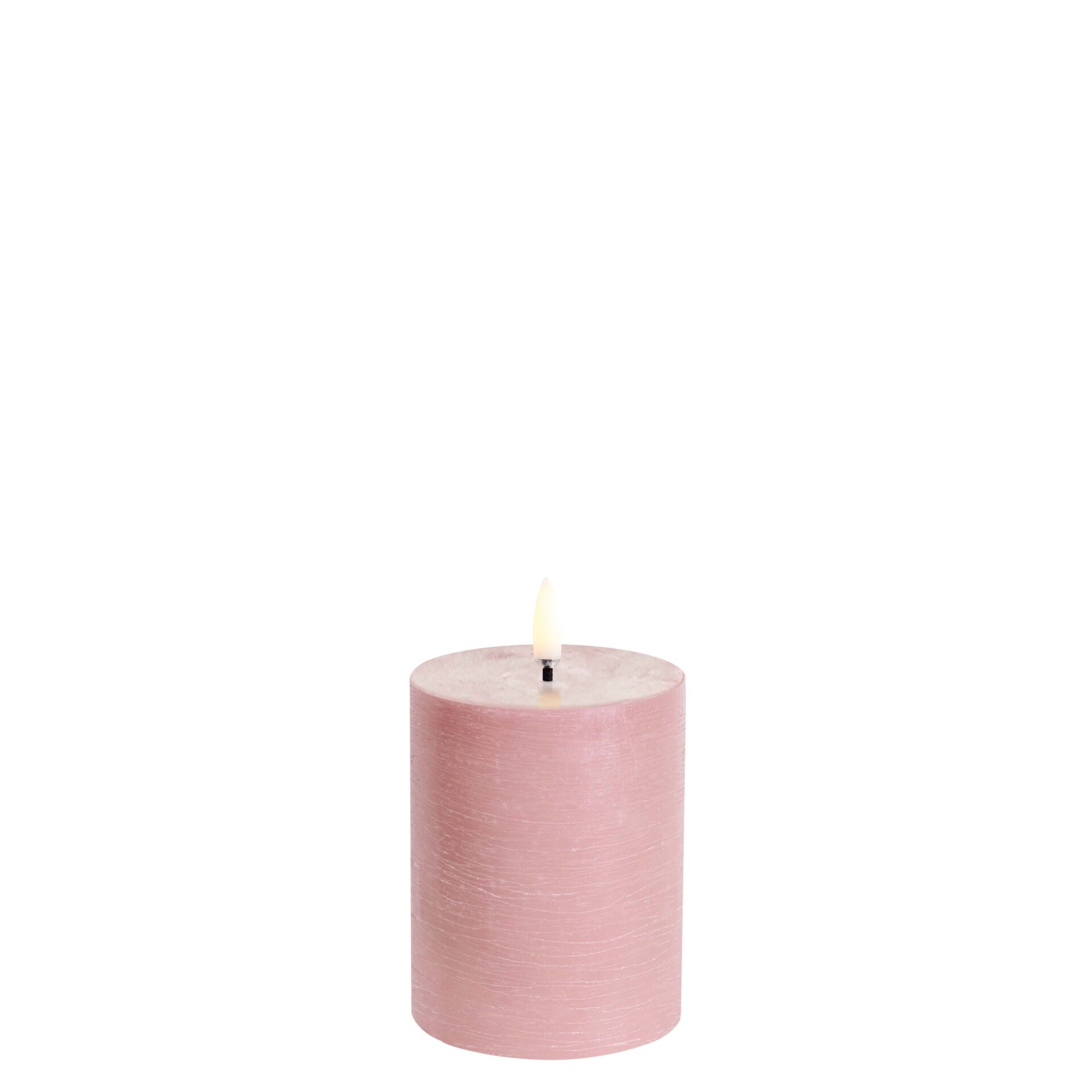 Uyuni pilaar LED kaars oud roze 7,8 x 10cm