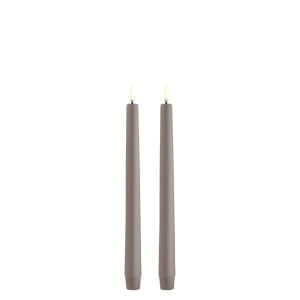 Uyuni LED diner kaarsen sandstone set van 2 (25cm)