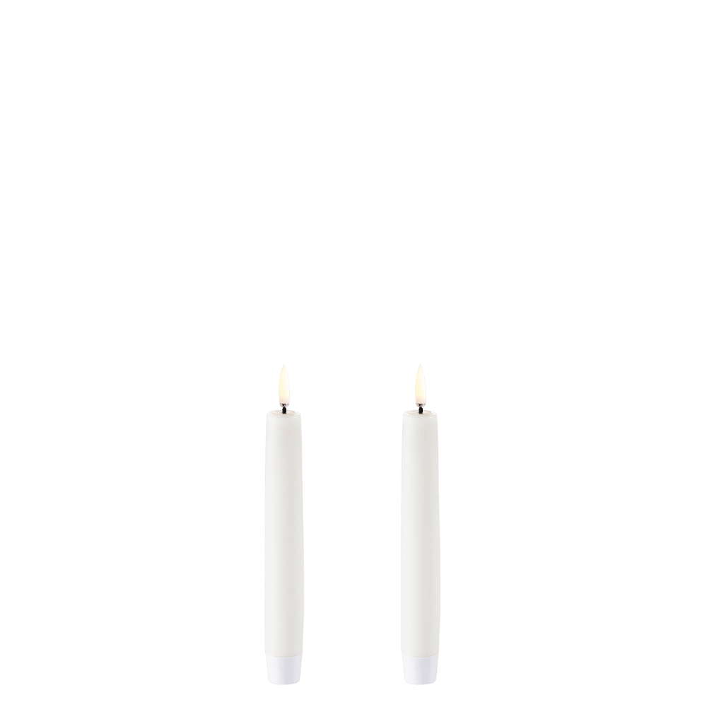 Uyuni diner kaarsen wit set van 2 (15cm)