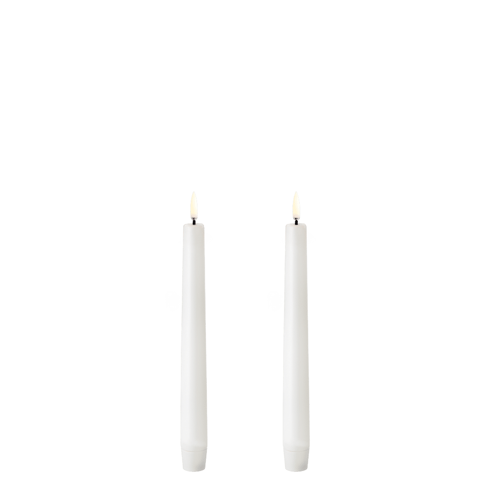 Uyuni diner kaarsen wit set van 2 (20cm)