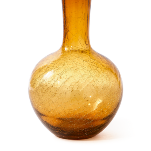 Gecraqueleerde glazen bolvaas L amber