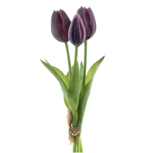 Real Touch tulip bundle Sally x3 purple 25cm