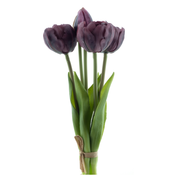 Real Touch tulip bundle Sally x5 purple 29cm