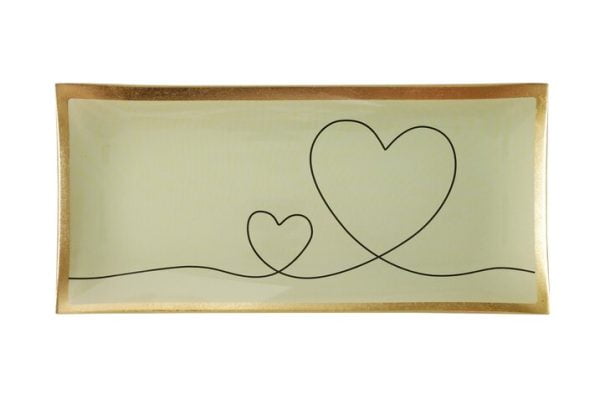 Love plate - hearts - 10x0,8x21cm