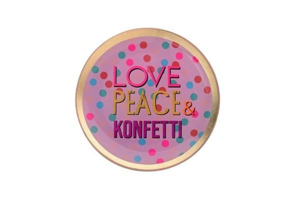 Love plate - love, peace & konfetti - 13x1x13cm