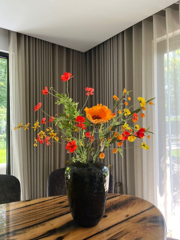 Set vaas met bloemen 'Sun'