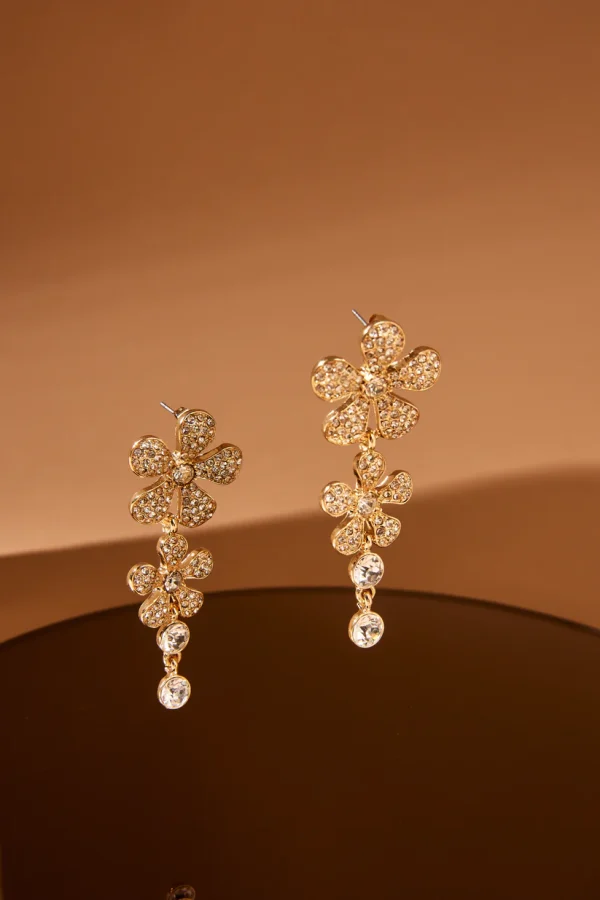 Diamante Blossom oorbellen - Afbeelding 2