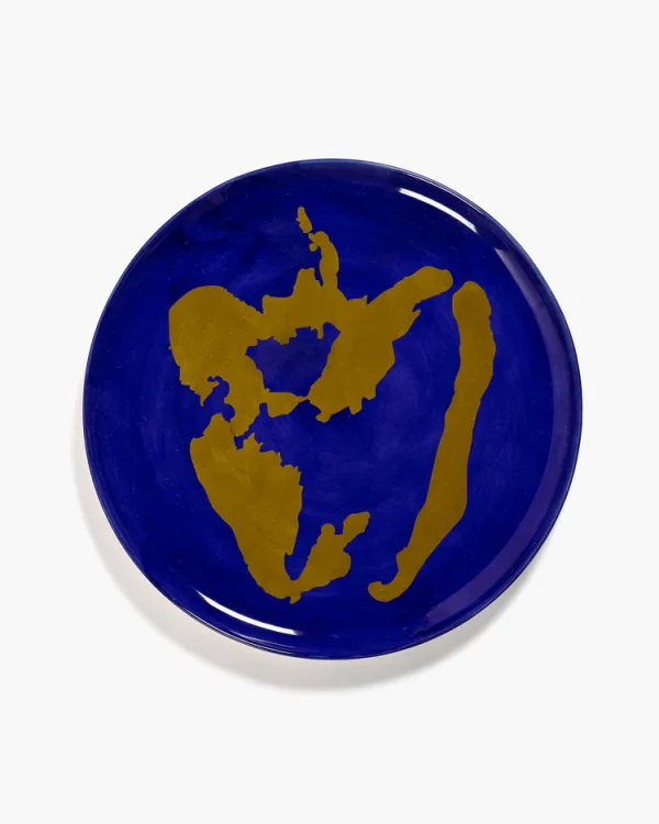 Serveerbord donkerblauw - goud Feast