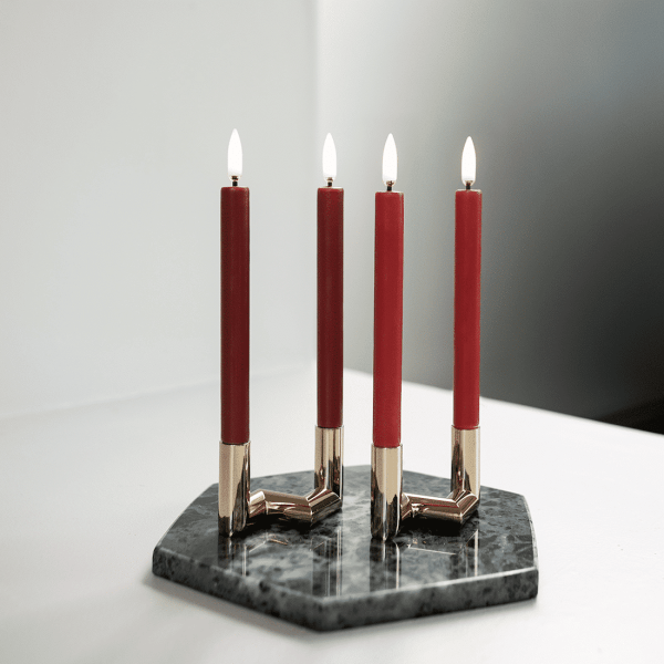 Uyuni Matrix 2'arm Candleholder (mini) Gold - Afbeelding 2