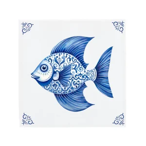 Delfts Blauw tegeltje Vis