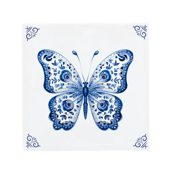 Delfts Blauw tegeltje Vlinder