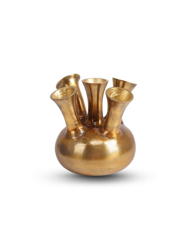 5 Mouth Vase Small Brond/Goud