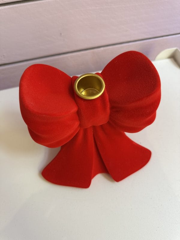 Strik Kandelaar Rood Velours - Afbeelding 2