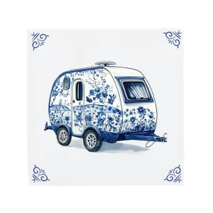 Delfts Blauw tegeltje Adidas Caravan