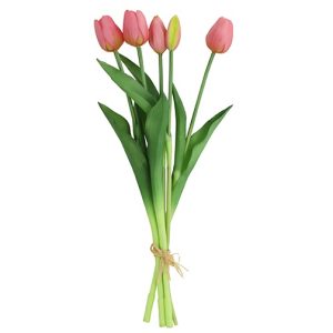 Bosje lange tulpen roze 41cm (5 stuks)